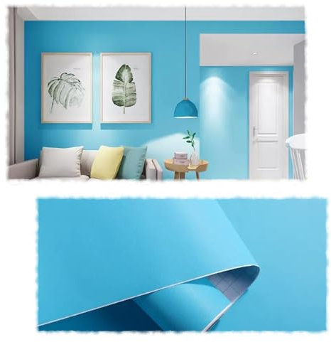 HCZION Blau Klebetapete Matt Klebefolie Selbstklebend Folie Schlafzimmer Dekofolie PVC Möbelfolie Wasserfest Kontakt Papier Wandtapete (Color : C, Size : 60 cm/24inch)