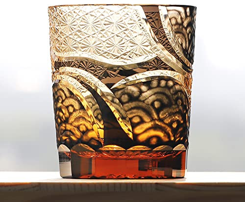 Verre à Whisky Satsuma Kiroko en Cristal Noir 255 ML - Sculpture Complexe - Cadeau Parfait pour Amateurs - Emballage Luxueux Inclus