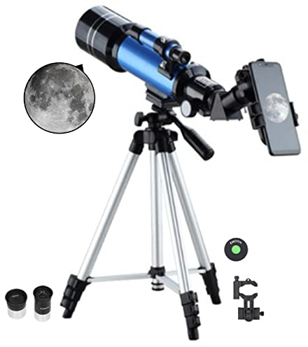 CRBUDY Teleskope für Kinder, Erwachsene und Astronomie-Anfänger, Teleskop mit Telefonadapter, Stativ, Sucher, Zenitspiegel und Mondfilter