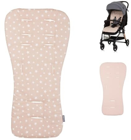 Chipolino Kinderwagen Sitzeinlage Universalsitzunterlage Baumwolle atmungsaktiv, Farbe:beige
