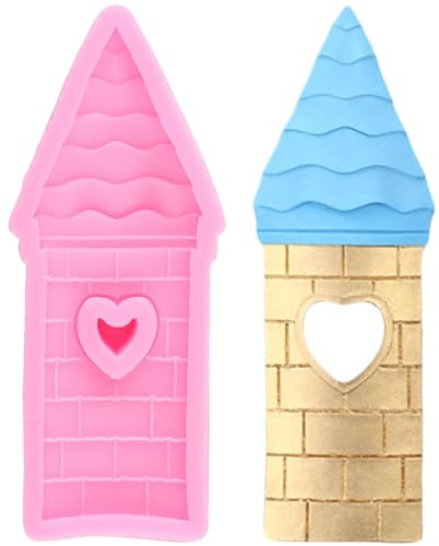 XMOLDNMS Castle Silikon Backform, Silikon-Fondantform für Kuchendekoration, Cupcake-Topper, Schokolade, Süßigkeiten, Polymerton, Gummipaste