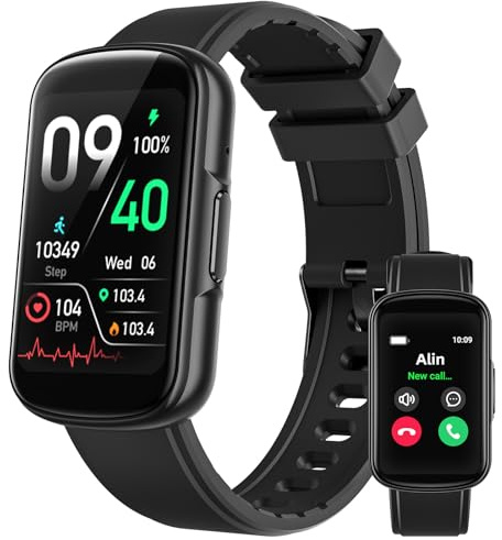 Parsonver Fitness Tracker Answer/Make Calls, 1.57 Fitness Watch with 24/7 Heart Rate, Sleep Tracker, IP68 Smartwatch for Men Women with 110+ Sports, Step Counter, Calories, Activity Trakcer, Black