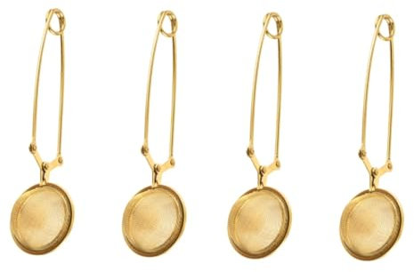 Amosfun 4 Pièces fuite de thé pinces en or thé domestique infuseur à thé en maille boule de filtre à thé filtre à thé télescopique touillette cafe accessoire de thé passoire à thé Golden