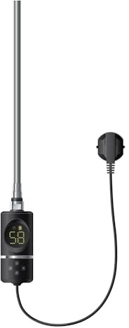 ML-Design Élément Chauffant Noir 1200W avec Thermostat et Affichage Digital, Résistance Électronique, Fonction Minuterie, Régulateur de Température, Thermoplongeur Électrique Radiateur Salle de Bain