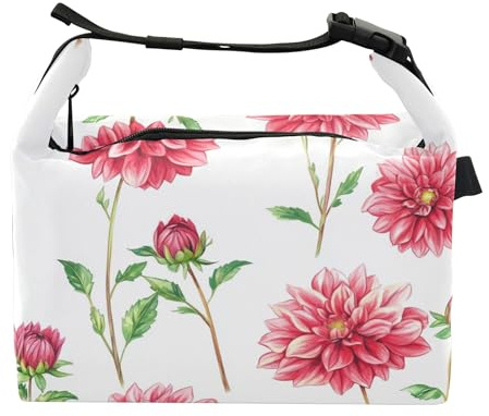 Aesthetic Dahlia - Lonchera impermeable para mujer, color blanco, para parque de atracciones
