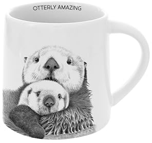 Pavilion Gift Company- Otterly Amazing - 17oz Stoneware Coffee Tea Mug Otter Cute Farmhouse Kitchenware