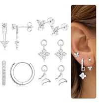 FIOROYAL 14K guldörhängen set dam stiftörhängen silver 925 post kreoler gyllene örhängen förgyllda silver conch Helix Tragus öronpiercing guld smycke, Koppar, Kubisk zirkon