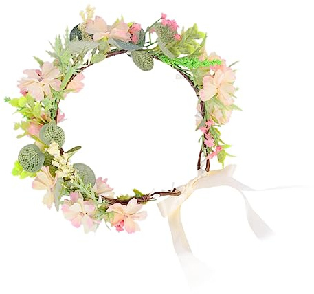 VICASKY Blumenkranz für Haare Blumenhaarschmuck Blumenkrone Blumengirlande als Haarband für Brautfrisuren und Festtags-outfits