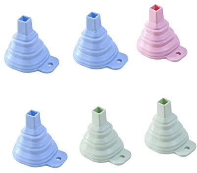 KICHOUSE 6piezas Embudo Medidor De Silicona Unidades Plegable Para Cocina De Aceite Color Al Azar