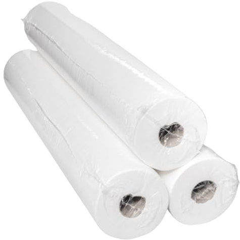 Enpack Liegerolle 9 Stück 2-lagig in aus Zellstoff - Liegenbezug Ärztekrepp 50 cm x 80m - Bezug für Kosmetikliege, Ärzte- & Massageliege - Bezug für Liegenauflage - Abdeckpapier Rolle - Liege Auflage