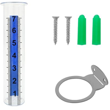 ULIJTH Pluviomètre professionnel de grande capacité de 17,8 cm avec support en acier inoxydable pour jardin, cour, ferme, terrasses