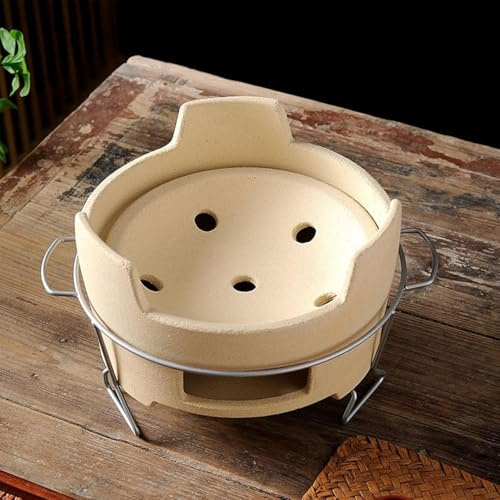 EliteBloom Clay Charcoal Stove, Portable Clay Grilling Stove, Tabletop Outdoor Smoker Pottery Stove, Mini Camping BBQ Grill, for Outdoor, Indoor,A-27CM