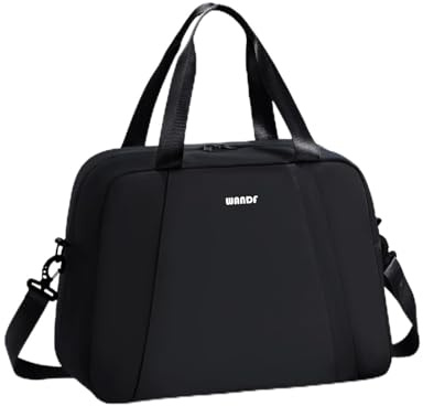 WANDF Ryanair Handgepäck 40x30x20 Faltbare und Wasserabweisende Reisetasche 24L Leichte Sporttasche als Weekender,Gym Bag & Kliniktasche Handgepäck für Damen und Herren (Schwarz)
