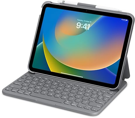 Logitech Slim Folio (para iPad 7-9 Generación) (QWERTY Inglés) Grafito (renovado)