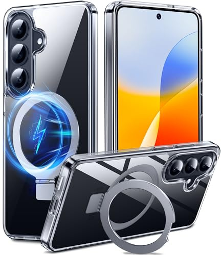 DASFOND Mag-Stand Galaxy S26 Plus Case, 2026 Upgraded [All-in-1] [Compatible with MagSafe] Invisible Ring Kickstand Transparent Phone Case Cover Compatible with Samsung Galaxy S26 Plus, Clear