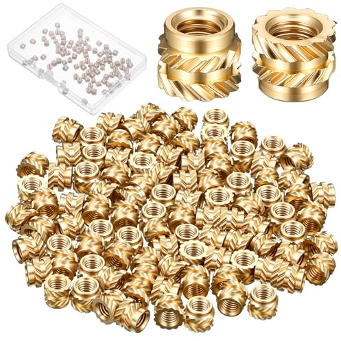 Lot de 50 inserts filetés M3, M3 x 4 x 5 mm, écrous moletés, inserts filetés en laiton, impression 3D, inserts filetés pour pièces d'impression 3D, pièces en plastique