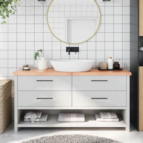 FMPGJLYH Massivholz Waschtischplatte 160x30 cm Eiche Massivholzplatte für Badezimmer Regalboden Schreibtischplatte mit Naturkante