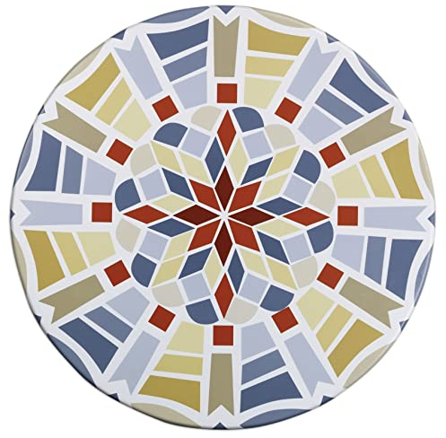 Maximex Spann-Tischdecke in Mosaikoptik - Spann-Tischtuch wetterbeständig für Küche, Esszimmer, Garten, Balkon oder Camping, Polyvinylchlorid, 70-86 x 70-86 cm, Mehrfarbig