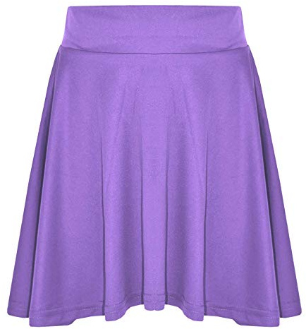 A2Z 4 Kids Girls Sencilla Falda Skater Camuflaje para la Escuela Moda- Plain Skater Skirt Lilac 9-10
