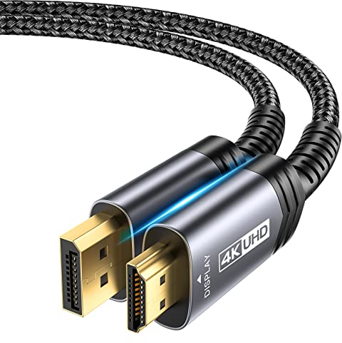 JSAUX DisplayPort auf HDMI Kabel 3m, DP auf HDMI Videokabel, UHD, Nylon DP auf HDTV Video, Unidirektionales Kabel für Monitor, Projektor, Desktop, AMD, NVIDIA, Lenovo, HP, ThinkPad
