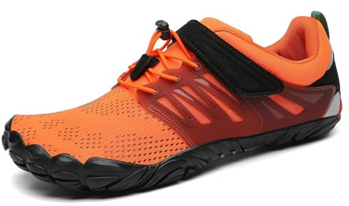 SAGUARO Barfotaskor herrar damer, sommar, ventilerande, träningsskor, halkfria trekking, terränglöparskor, Slip On, Orange ny A, 38 EU
