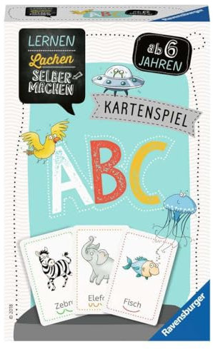 Ravensburger 80347 - Lernen Lachen Selbermachen: ABC, Kinderspiel ab 5 Jahren, Lernspiel für 1-4 Spieler, Kartenspiel, Buchstaben