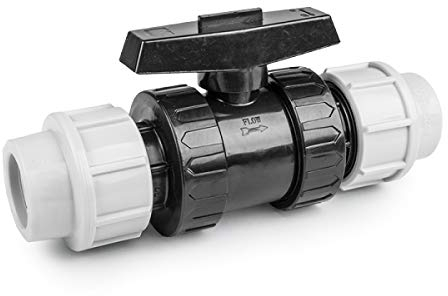 PE Rohr Verschraubung Fittings Klemmfitting Kugelhahn Kugelventil Absperhahn für Verlegerohr Rohrverbinder wählbar (20 mm)