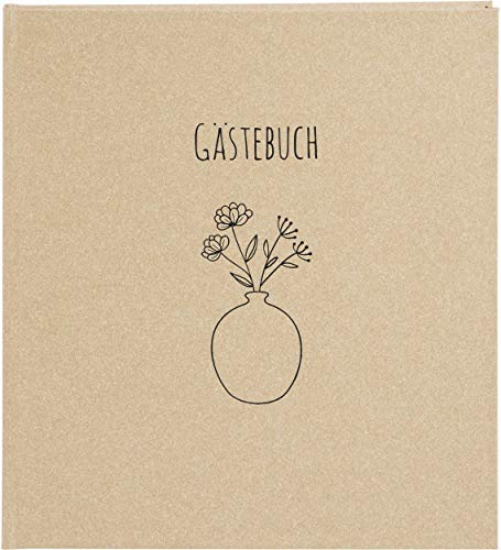 goldbuch Gästebuch Blumen für Dich, Fotogästebuch mit 100 weiße Seiten 170 g / m2, Einband aus Strukturiertem Buchbindepapier mit Prägung, Fotobuch, Papier, ca. 23,5 x 24,5 x 2 cm