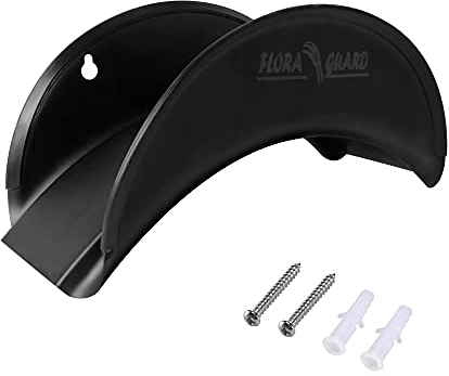 FLORA GUARD Schlauchhalter, Gartenschlauchhalter, Metall, Wandschlauchhalter korrosionsbeständige Schlauchhalterung und rostfreies Schlauchgestell mit Schrauben und Dehnschraube