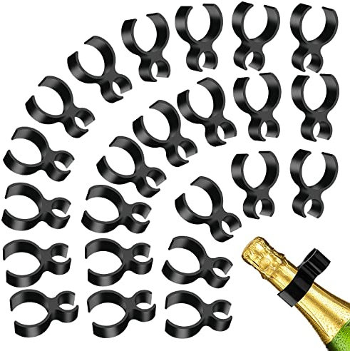Aster 25 Pieces Champagne Bottle Clips, Champagne Sparkler Bottle Holder Clips Wine Bottle Safety Clips for Wedding Birthday Party Supplies