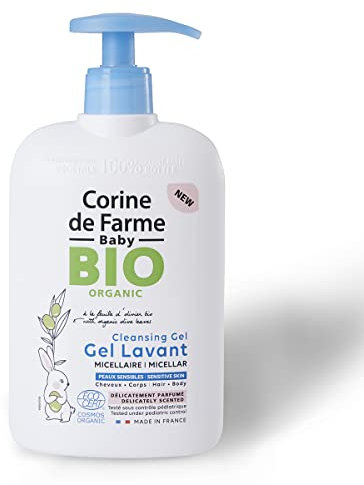 Corine de Farme Scented Micellar Body & Hair Wash Gel, Organic Olive Leaf Extract Formula