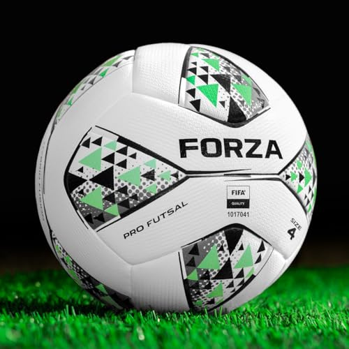 FORZA Pro BALÓN DE FÚTBOL Sala - [TAMAÑO 3/4] – Pelota DE Partido DE Alto Rendimiento Y BAJO Rebote – Paquete DE 1/3/12 – Ideal para Equipos Y ESCUELAS (4, Paquete de 1)