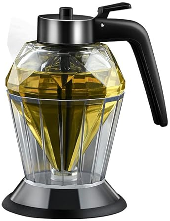 Honigspender, Honigtopf aus Glas, Sirupspender, Honigglas mit Ständer Zum Servieren von Honig und Sirup, 8 Ounces (200ml), hochwertiges Diamantformdesign