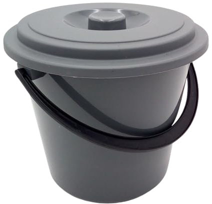 PLAST1 Eimer mit Deckel 5L Wassereimer Putzeimer Windeleimer Mülleimer Plastikeimer