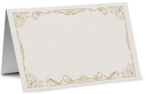 Partycards Tischkarten Geburtstag, Tischkarten Hochzeit, Tischdeko Hochzeit, Hochzeitsdeko Tisch - 50 Stück, Namensschilder, DIN A7, Platzkarten Kommunion, Namenskarten Konfirmation, Taufe