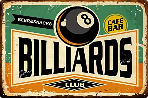 Blechschild Vintage-Dekoration Zinnschild Retro Deko Blechschild Für Wohnzimmer Pub Cafe Billard 30x40cm