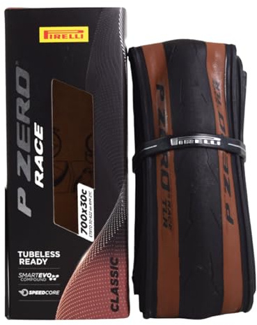 Pirelli P Zero Race TLR Classic 30-622 (700x30c) Road Bike Tire - Tubeless Ready, Lightweight, High-Performance Bicycle Tire for Road Racing & Training – Tan Sidewall, SmartEVO Compound