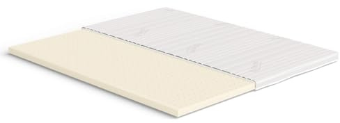 Meisterschlaf Latex Topper 180x200 cm – 7 cm hoch – 20% Naturlatex RG 65 – mittelweich – Oeko-TEX® Standard 100 – Tencel™ Lyocell 3D Doppeltuch-Bezug waschbar – Made in Germany