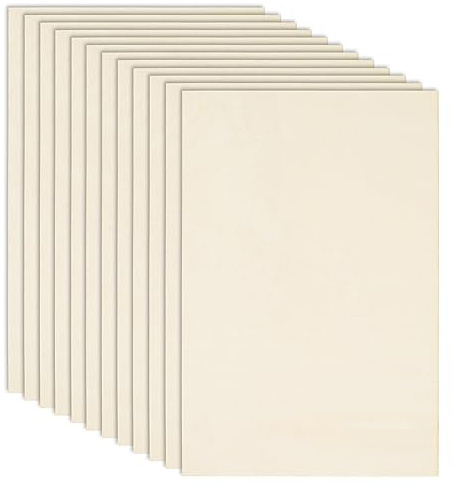 12Pcs Plywood Sheets, 300 x 200 x2mm Unfinished Basswood Sheets Board for Woodcraft Model, Crafts, Painting, Engraving, Stenciling, Home Decor