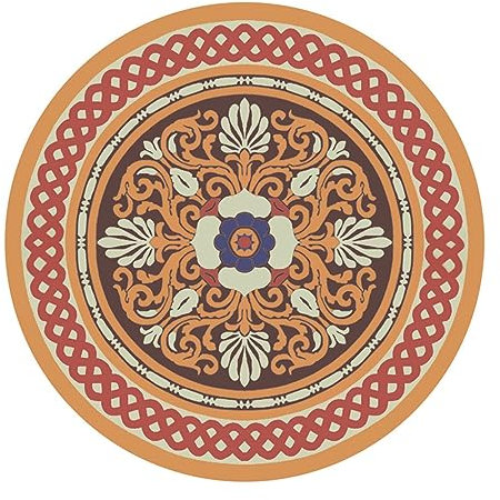 RajoNN Premium Bedruckte Yogamatte, rutschfest, Mandala-Meditationsteppich, 5 mm dick, Trainingsmatte, 139,7 x 139,7 cm, für Pilates, Outdoor-Sportarten