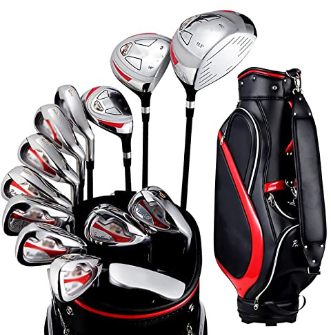 Herren-Golfset, Golfschläger-Set, Golf-Standardtasche und Golfschläger-Einsteiger-Komplettset, Edelstahlschaft, 13-teilig