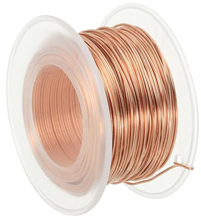 PATIKIL 111.55 Feet Solid Bare Copper Wire,20 Gauge 99.96% Pure Copper Wire 0.8mm Soft Beading Wire Metal Plant Stem Ties for Jewelry Craft (34m)