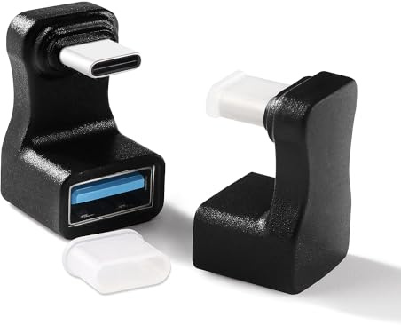 KUOQIY 2 Stücke U-förmiger USB C auf USB A Adapter 5 Gbps, 180 Grad Winkel USB C to USB A Adapter Übertragung OTG, für Laptop, Tablet