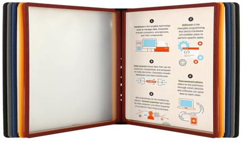 Pupitre De Table Couleur - Kit Pupitre Présentoir De Table Design, Porte-classeur Rabattable, 10 Panels, Porte-fichiers Mural, Pour Consultation Et Présentation Documents A4