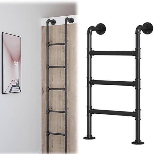 Escabeau de lit double robuste en métal à fixation murale pour maison, grenier, 2,4 m de hauteur, échelle droite d'urgence pour sous-sol 2 étages escalade maison