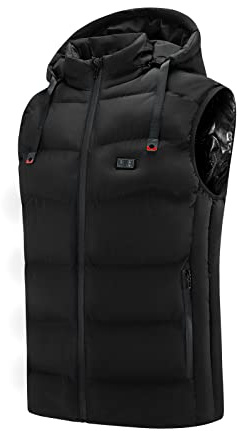 SYDUZAX Gilet Riscaldata Uomo Donna 2024 Offerte Gilet Riscaldato USB 9 Zone di Riscaldamento Gilet termico con cappuccio Gilet Lavabile Giacca Trekking Invernale Giubbino per Moto Pesca Lavoro