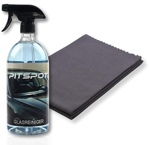 PITSPOT - Scheiben Set - 2 x Scheibentücher - Glasreiniger 1.000ml - Für Strahlende Autoscheiben ohne Streifen und Schlieren