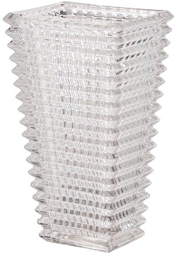 KAYLETIN Kristallvase für Blumen, große Glasvase, klare Glasvasen, Moderne Blumenvasen für Wohnzimmer, Schlafzimmer, Küche, Esstisch, Büro, Hochzeit, 28 cm