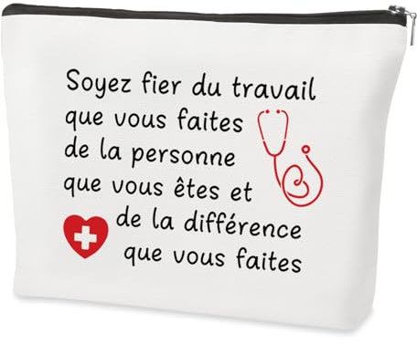 Cadeau Infirmiere Merci Cadeau Fete des Meres Cadeaux Saint Valentin Noel Petits Avent Anniversaire Journée des Infirmières Cadeaux Halloween Paques Original Trousse Maquillage pour Infirmiere