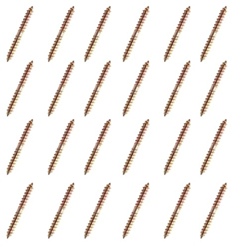 Pocoxll 24 Pcs Self-Tapping Dowel Screws, Zinc Plated Double Ended Screws for Wood Connecting(M6x50mm)